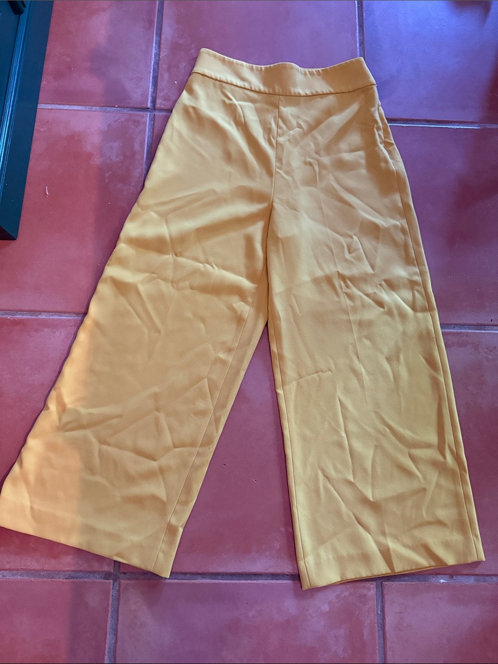 Women Zara Wide-Leg Palazzo Pants - Mustard yellow